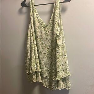 Lane Bryant Green Asymmetrical Tiered Tunic